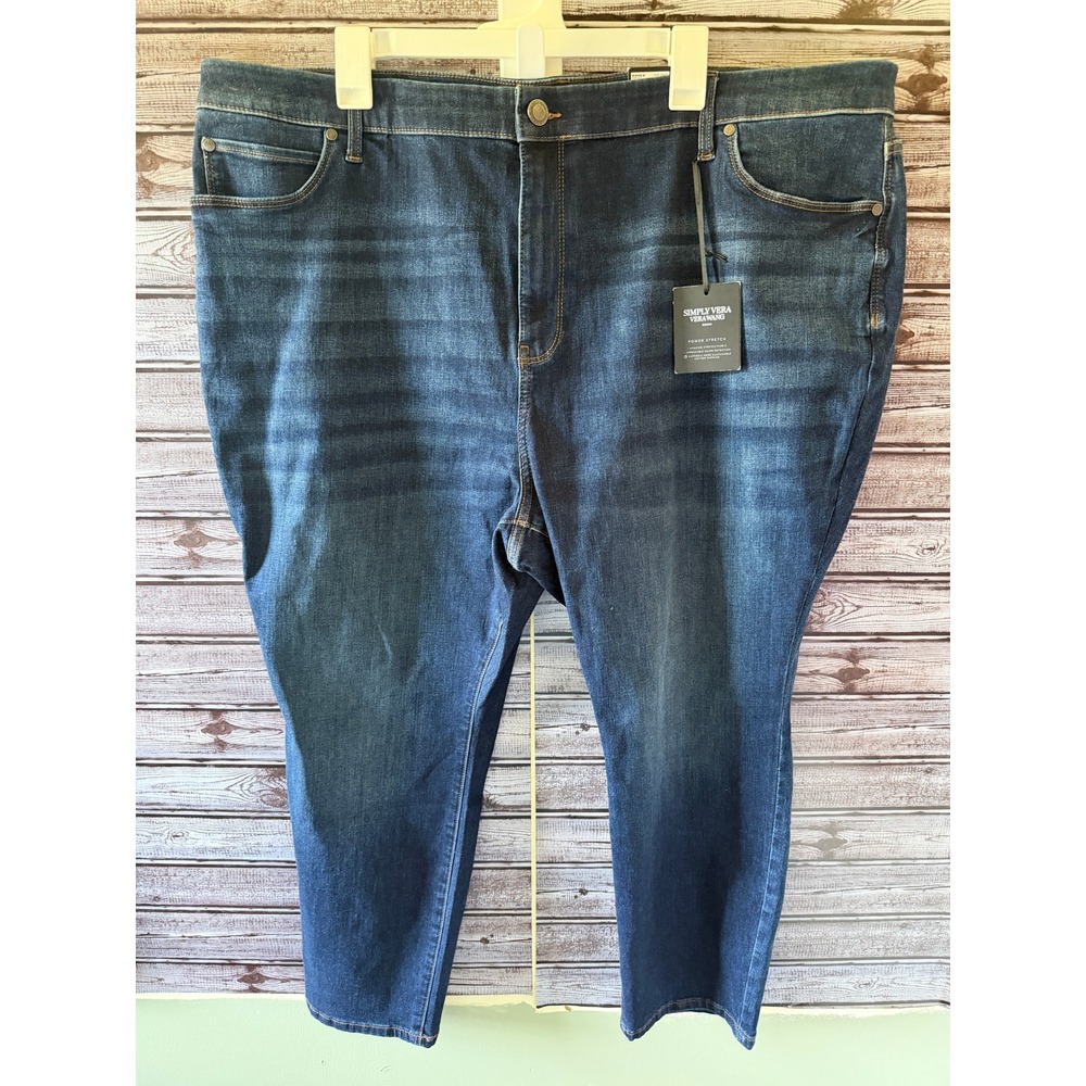 Simply Vera Vera Wang Women's Skinny High Rise Power Stretch Jeans Sz 26W Short